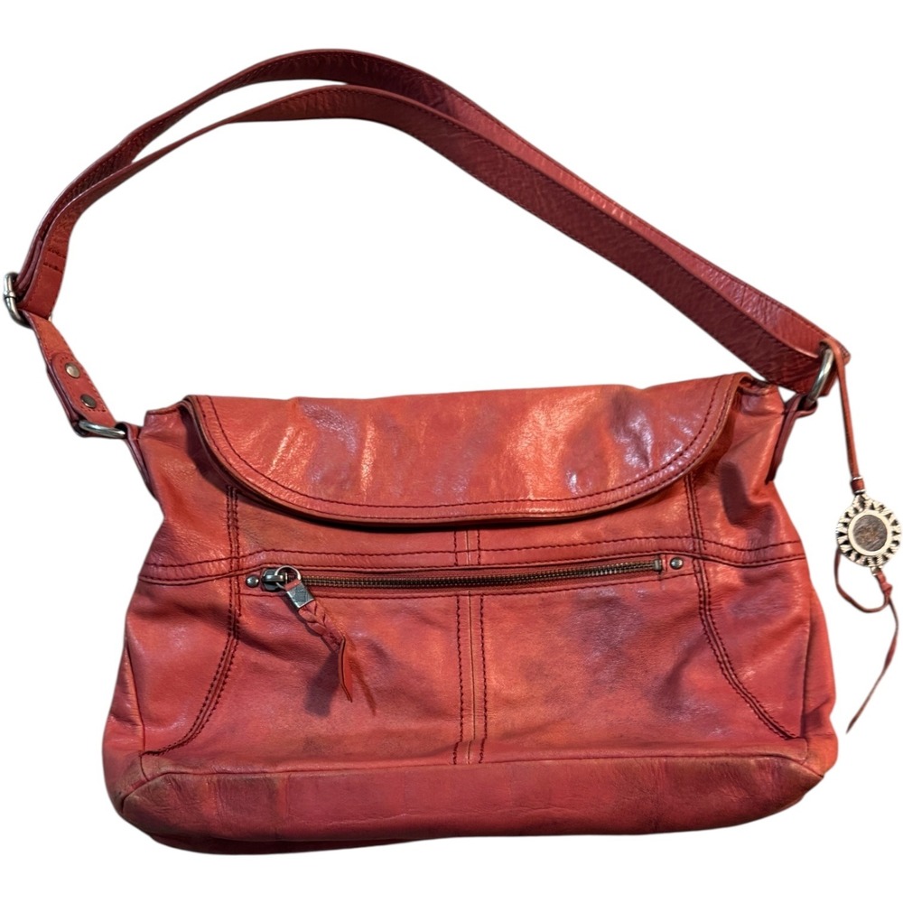 The Sak Orange Leather Hobo Bag
